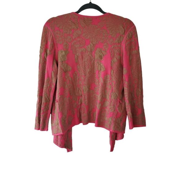 *Nic + Zoe Pink/Khaki Waterfall Cardigan Sz.L - Picture 2 of 6